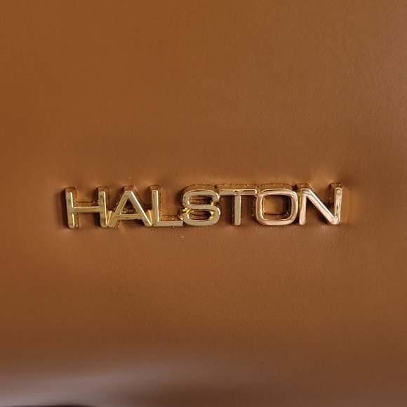 Halston Heritage Brown Tote with Vibrant Red Lining - Picture 2 of 11
